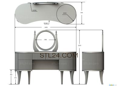 Set of furniture (KMB_0019-03) 3D models for cnc